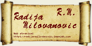 Radija Milovanović vizit kartica